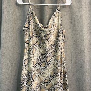 Silky Snake Slit Dress